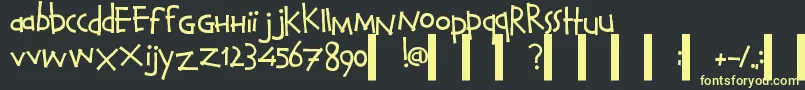 CalvinAndHobbesNormal-fontti – keltaiset fontit mustalla taustalla