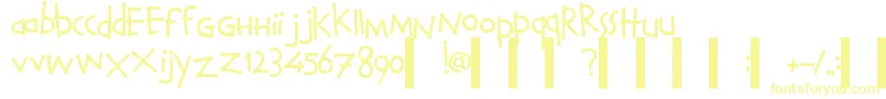 CalvinAndHobbesNormal Font – Yellow Fonts on White Background