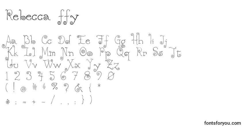 Шрифт Rebecca ffy – алфавит, цифры, специальные символы