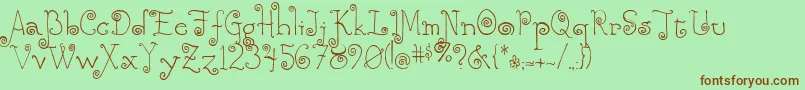 Rebecca ffy Font – Brown Fonts on Green Background