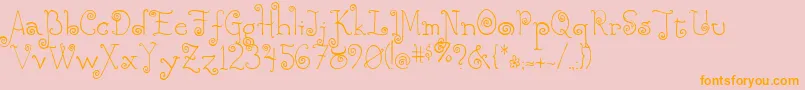 Rebecca ffy Font – Orange Fonts on Pink Background