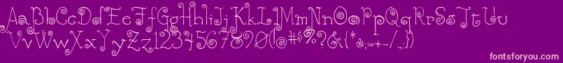 Rebecca ffy Font – Pink Fonts on Purple Background