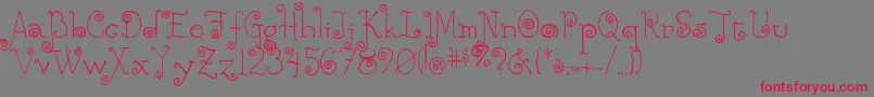 Rebecca ffy Font – Red Fonts on Gray Background