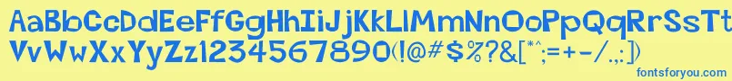 Ginsberg Font – Blue Fonts on Yellow Background