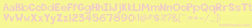 Ginsberg Font – Pink Fonts on Yellow Background