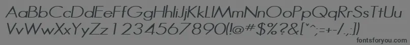 フォントHalibutcondensedItalic – 黒い文字の灰色の背景