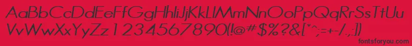 HalibutcondensedItalic-Schriftart – Schwarze Schriften auf rotem Hintergrund