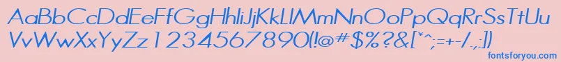 HalibutcondensedItalic Font – Blue Fonts on Pink Background