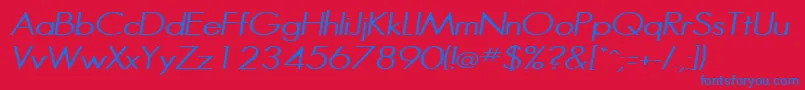 HalibutcondensedItalic Font – Blue Fonts on Red Background