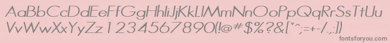 HalibutcondensedItalic Font – Gray Fonts on Pink Background