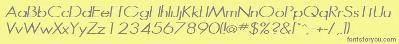 HalibutcondensedItalic Font – Gray Fonts on Yellow Background