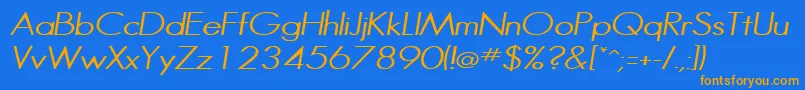 HalibutcondensedItalic Font – Orange Fonts on Blue Background