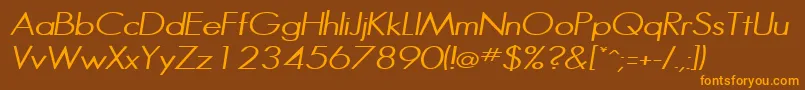 HalibutcondensedItalic Font – Orange Fonts on Brown Background