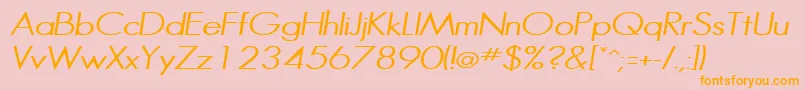 HalibutcondensedItalic Font – Orange Fonts on Pink Background