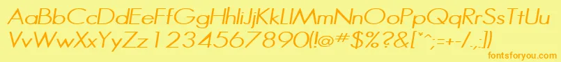 HalibutcondensedItalic Font – Orange Fonts on Yellow Background