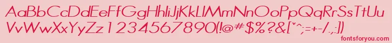 HalibutcondensedItalic Font – Red Fonts on Pink Background