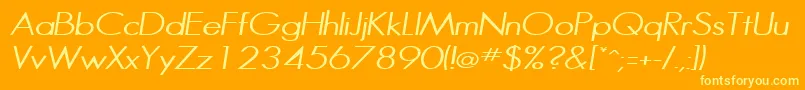 HalibutcondensedItalic Font – Yellow Fonts on Orange Background