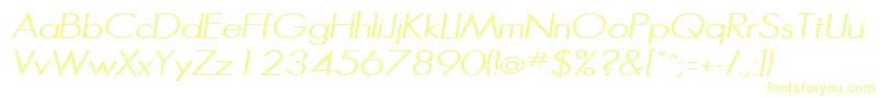 HalibutcondensedItalic Font – Yellow Fonts on White Background