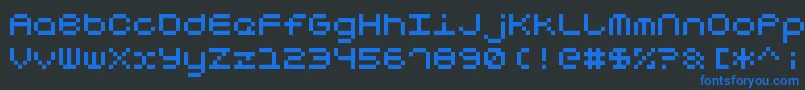 Fonte Notalot25 – fontes azuis em um fundo preto
