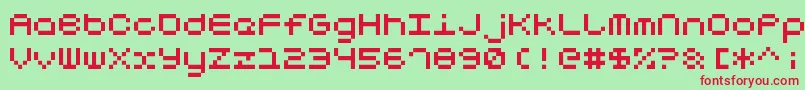 Notalot25 Font – Red Fonts on Green Background