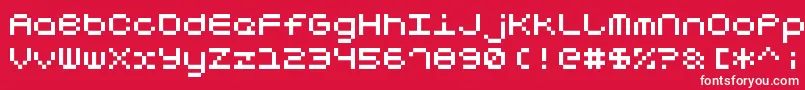 フォントNotalot25 – 赤い背景に白い文字