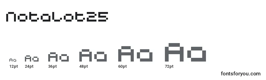 Notalot25 Font Sizes