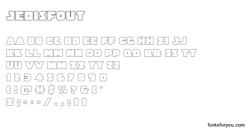 A fonte Jedisfout – alfabeto, números, caracteres especiais