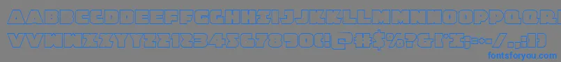 フォントJedisfout – 灰色の背景に青い文字