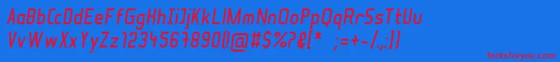 SoulLotionBoldItalic Font – Red Fonts on Blue Background