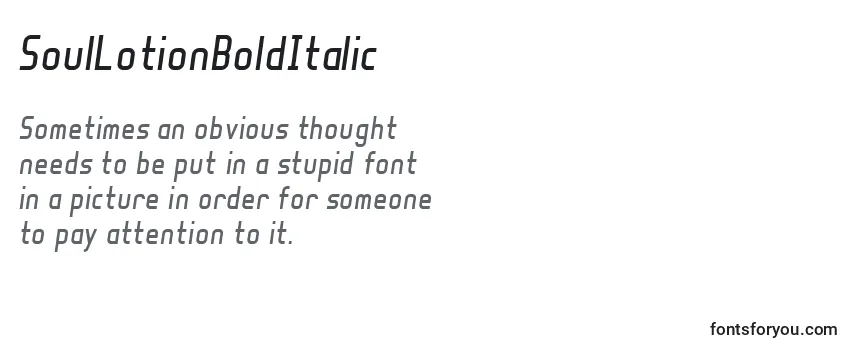 Review of the SoulLotionBoldItalic Font