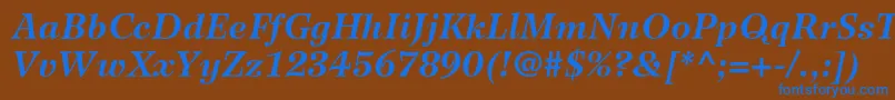 WilkeltstdBolditalic Font – Blue Fonts on Brown Background