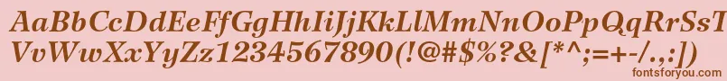 WilkeltstdBolditalic Font – Brown Fonts on Pink Background