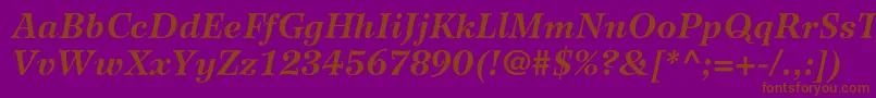 WilkeltstdBolditalic Font – Brown Fonts on Purple Background