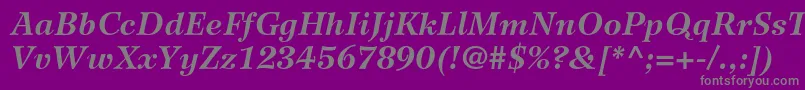 フォントWilkeltstdBolditalic – 紫の背景に灰色の文字