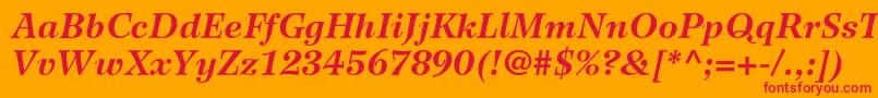 WilkeltstdBolditalic Font – Red Fonts on Orange Background