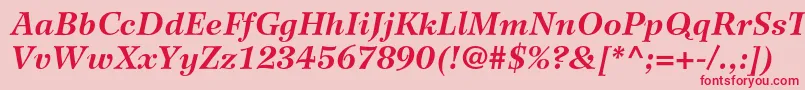 WilkeltstdBolditalic Font – Red Fonts on Pink Background