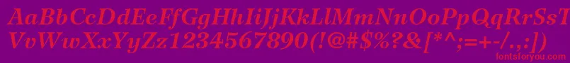 WilkeltstdBolditalic Font – Red Fonts on Purple Background