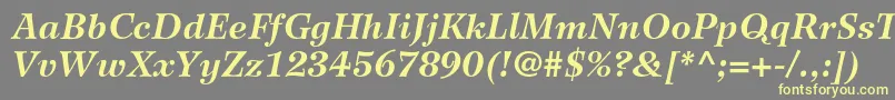 WilkeltstdBolditalic Font – Yellow Fonts on Gray Background