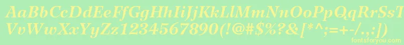 WilkeltstdBolditalic Font – Yellow Fonts on Green Background
