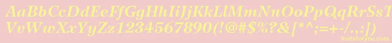 WilkeltstdBolditalic Font – Yellow Fonts on Pink Background