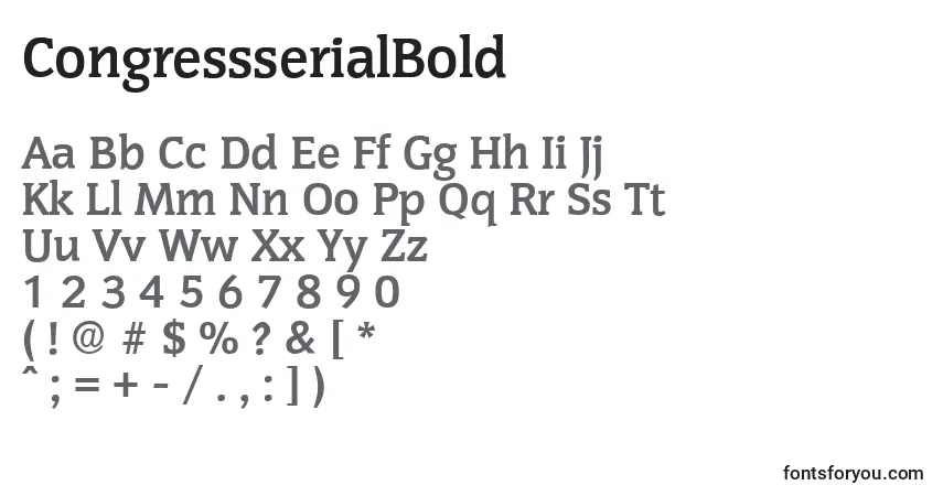 Czcionka CongressserialBold – alfabet, cyfry, specjalne znaki