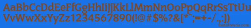 フォントCongressserialBold – 茶色の文字が青い背景にあります。