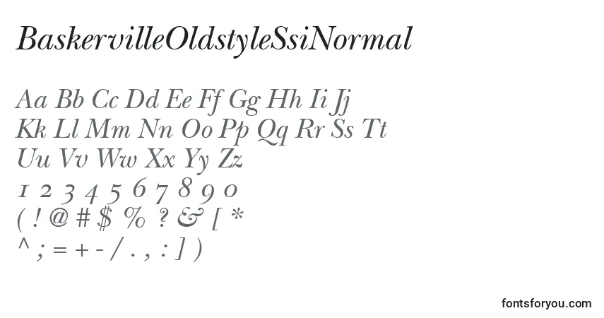 A fonte BaskervilleOldstyleSsiNormal – alfabeto, números, caracteres especiais