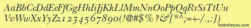 BaskervilleOldstyleSsiNormal Font – Black Fonts on Yellow Background