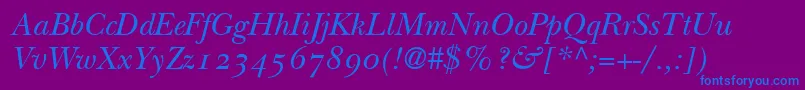 BaskervilleOldstyleSsiNormal Font – Blue Fonts on Purple Background