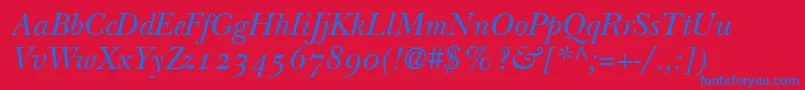 BaskervilleOldstyleSsiNormal Font – Blue Fonts on Red Background