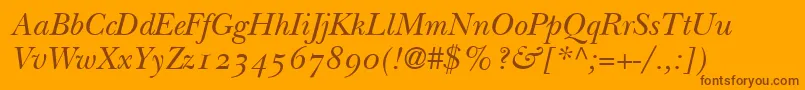 フォントBaskervilleOldstyleSsiNormal – オレンジの背景に茶色のフォント