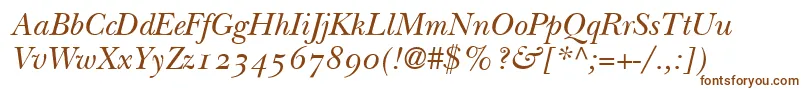 Шрифт BaskervilleOldstyleSsiNormal – коричневые шрифты на белом фоне