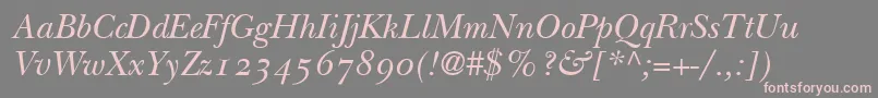More about BaskervilleOldstyleSsiNormal Font BaskervilleOldstyleSsiNormal Font – Pink Fonts on Gray Background