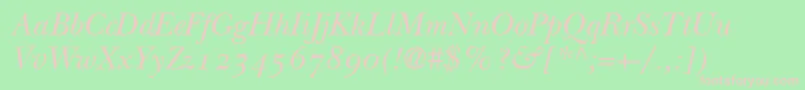 BaskervilleOldstyleSsiNormal Font – Pink Fonts on Green Background